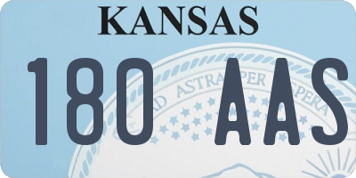 KS license plate 180AAS