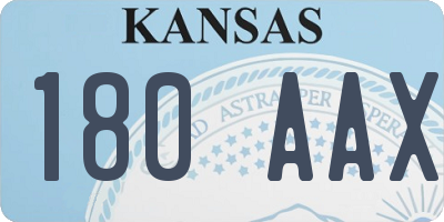 KS license plate 180AAX