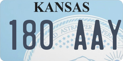 KS license plate 180AAY