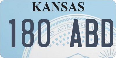 KS license plate 180ABD