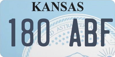 KS license plate 180ABF