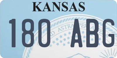 KS license plate 180ABG