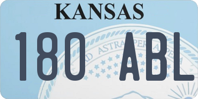 KS license plate 180ABL