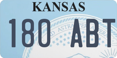 KS license plate 180ABT