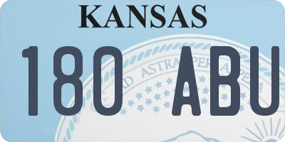 KS license plate 180ABU