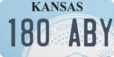 KS license plate 180ABY