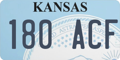 KS license plate 180ACF