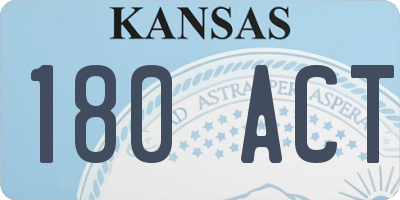 KS license plate 180ACT