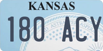 KS license plate 180ACY