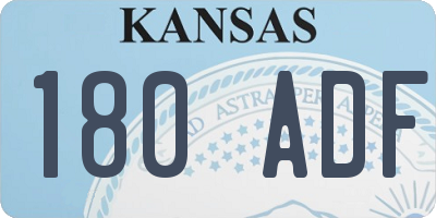 KS license plate 180ADF