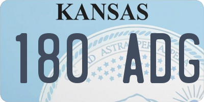 KS license plate 180ADG