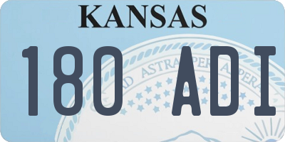 KS license plate 180ADI