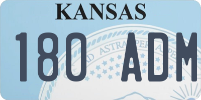 KS license plate 180ADM