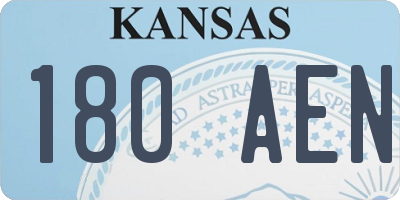 KS license plate 180AEN