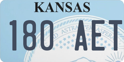 KS license plate 180AET