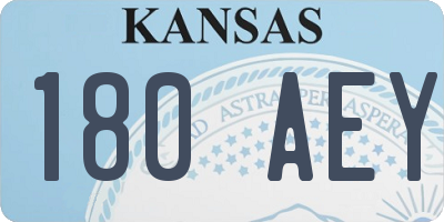 KS license plate 180AEY