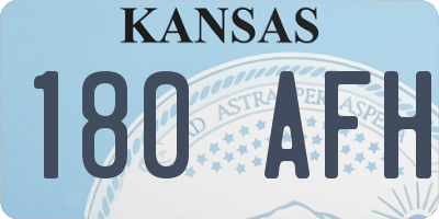 KS license plate 180AFH