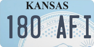 KS license plate 180AFI