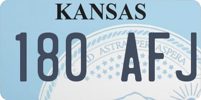 KS license plate 180AFJ