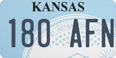 KS license plate 180AFN