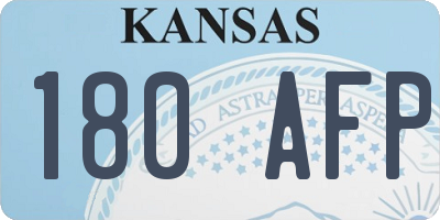 KS license plate 180AFP