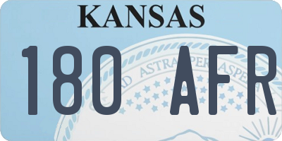 KS license plate 180AFR