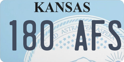 KS license plate 180AFS