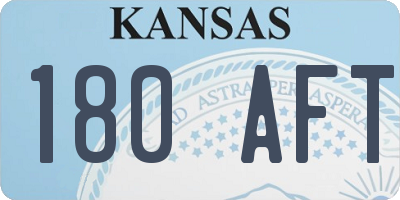 KS license plate 180AFT
