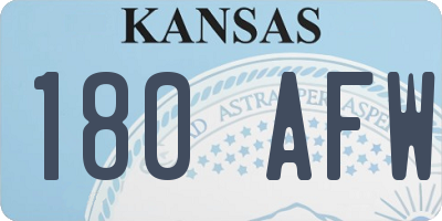 KS license plate 180AFW