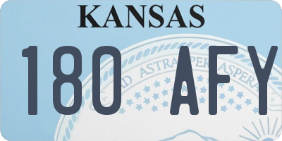 KS license plate 180AFY