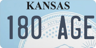KS license plate 180AGE