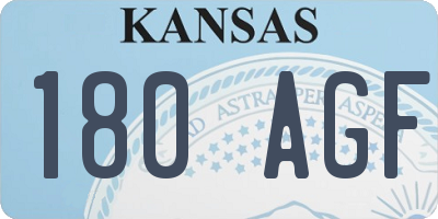 KS license plate 180AGF