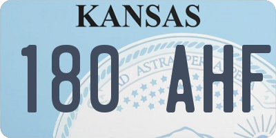 KS license plate 180AHF