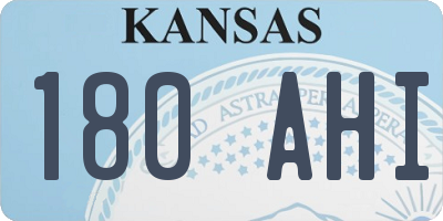 KS license plate 180AHI
