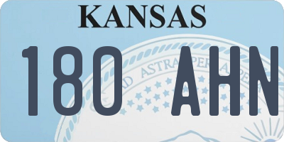 KS license plate 180AHN