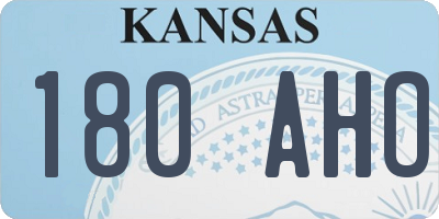 KS license plate 180AHO