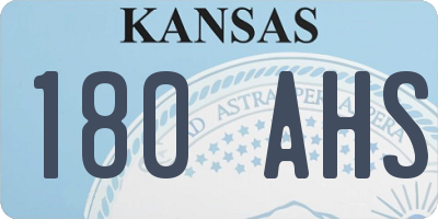 KS license plate 180AHS