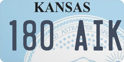 KS license plate 180AIK