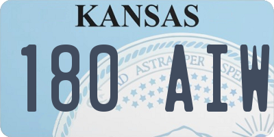 KS license plate 180AIW