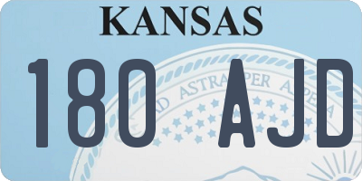 KS license plate 180AJD