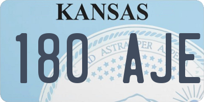 KS license plate 180AJE