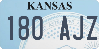 KS license plate 180AJZ