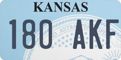 KS license plate 180AKF
