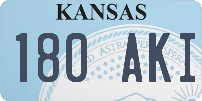 KS license plate 180AKI