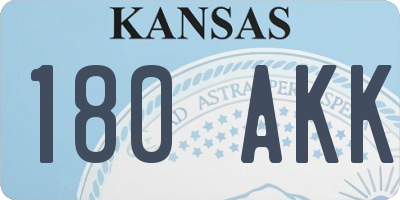 KS license plate 180AKK