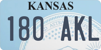 KS license plate 180AKL