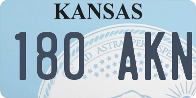 KS license plate 180AKN
