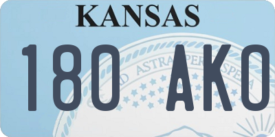 KS license plate 180AKO