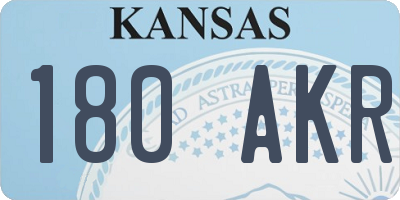 KS license plate 180AKR