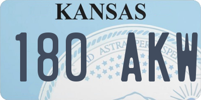 KS license plate 180AKW